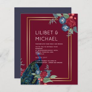 BUDGET Peacock Blue Burgundy Winter Fall Wedding