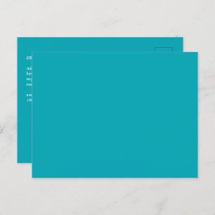 BUDGET Peacock Blue Teal Monochrome Wedding Postcard