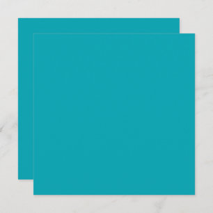 BUDGET Peacock Blue Teal Monochrome Wedding Thank You Card