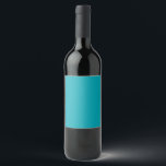 BUDGET Peacock Blue Teal Monochrome Wedding Wine Label<br><div class="desc">View the full collection</div>