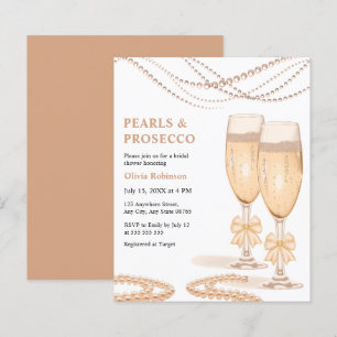 Budget Pearls and Prosecco Bridal Shower Invite