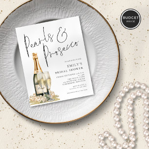 Budget Pearls Prosecco Glass Bridal Shower Invit