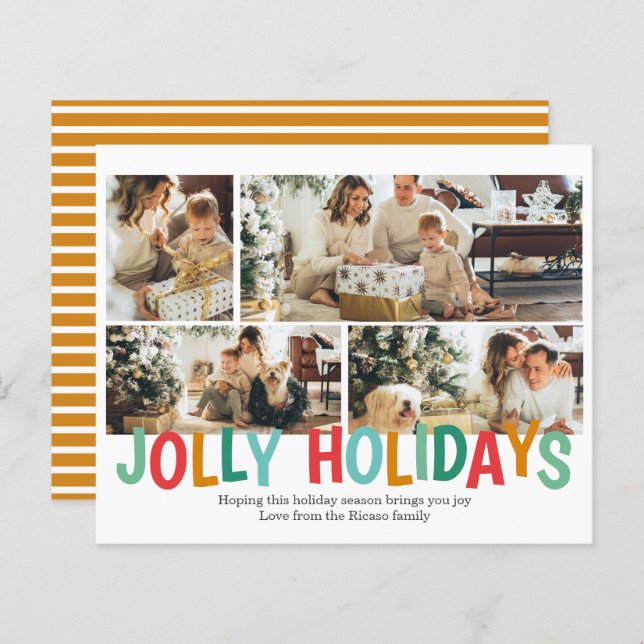 BUDGET Personalised Photo Jolly Holiday Christmas  (Front/Back)