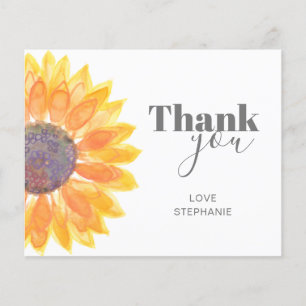 Budget Personalised Sunflower Thank You Card