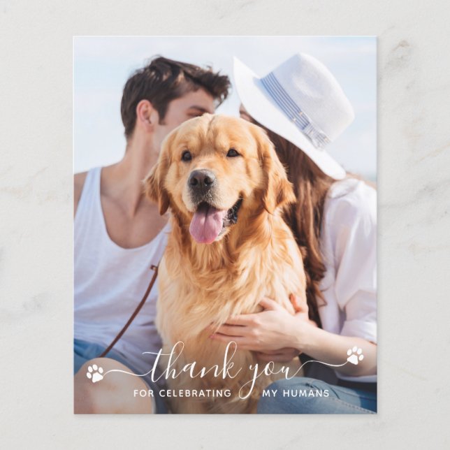 Budget Pet Photo Dog Wedding Thank You Cards (Front)