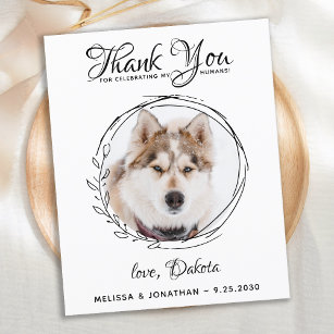 Budget Pet Photo Dog Wedding Thank You Cards