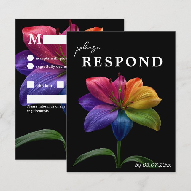 🌈 Budget Petals & Plates RSVP Card (Front/Back)