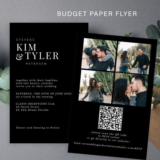 Budget photo all in one QR RSVP wedding Invitation Flyer (Creator Uploaded)