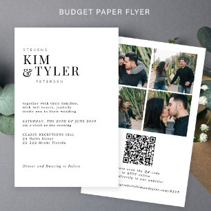 Budget photo all in one QR RSVP wedding Invitation Flyer