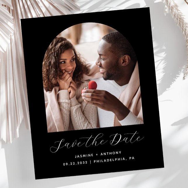 Budget Photo Arch Script Black Save the Date (Creator Uploaded)