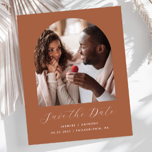 Budget Photo Arch Script Terracotta Save the Date