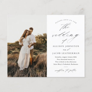 Budget Photo Black and White Wedding Invitation
