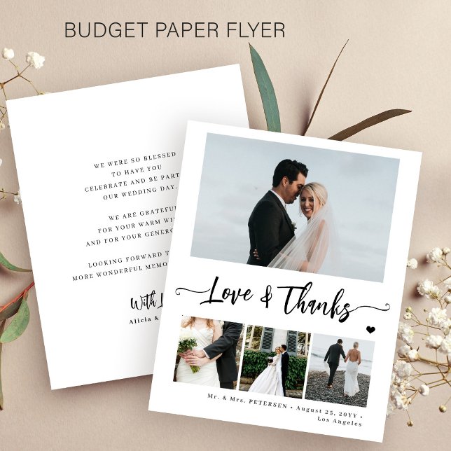Budget photo black and white wedding thank you flyer (Creator Uploaded)