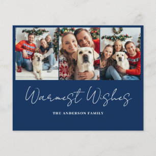 Budget Photo Blue Christmas Card