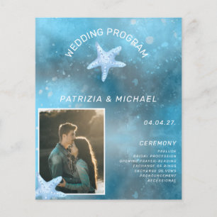 Budget Photo Blue Sea Summer Wedding  Program