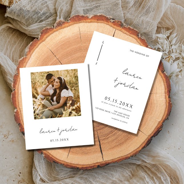Budget Photo Boho Modern Wedding Invitation (Creator Uploaded)