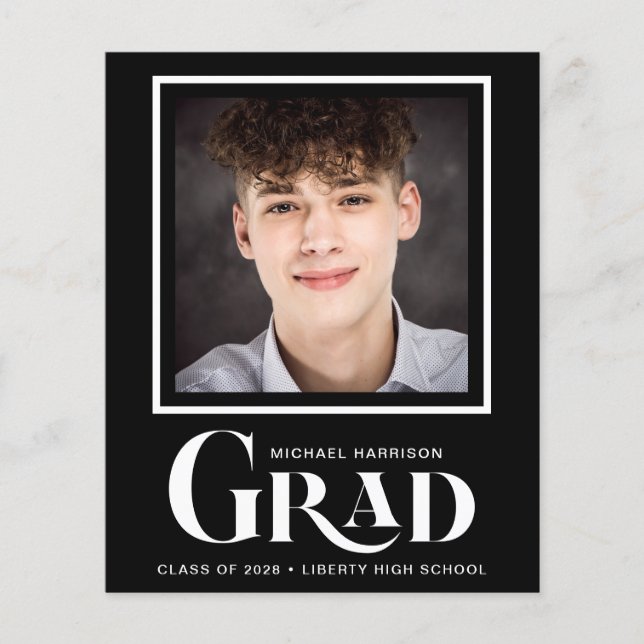 Budget Photo Bold Type Black Graduation (Front)