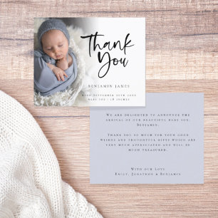 Budget Photo Boy Thank You Birth Annnouncement