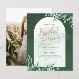 Budget Photo Bridal Shower Invitation Rustic Leaf