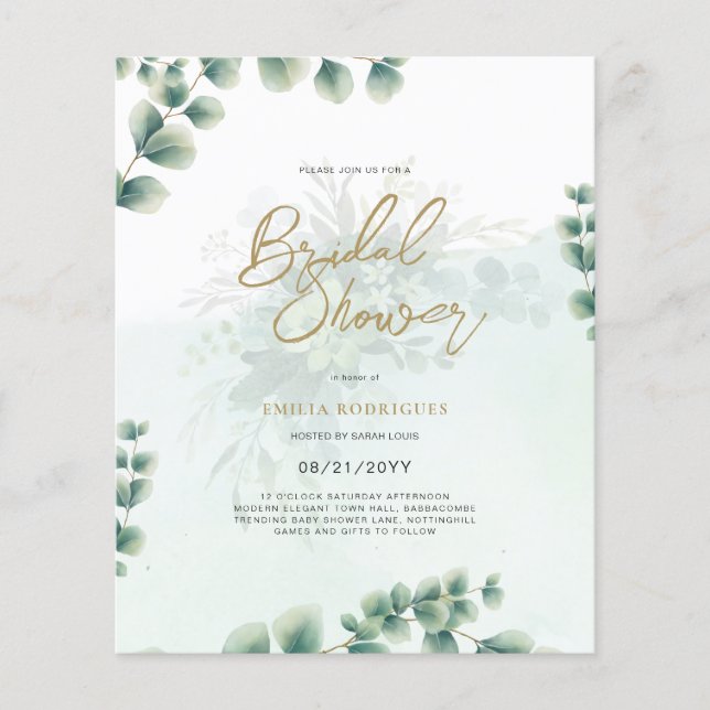 Budget Photo Bridal Shower Invitation Rustic Leaf Flyer (Front)