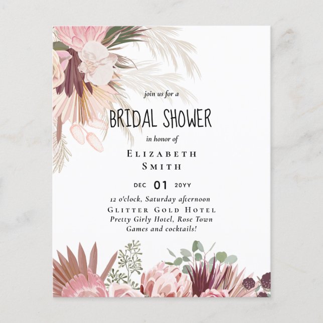 BUDGET PHOTO Bridal Shower Wedding Engagement Flyer (Front)