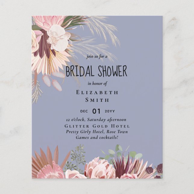 BUDGET PHOTO Bridal Shower Wedding Engagement Flyer (Front)