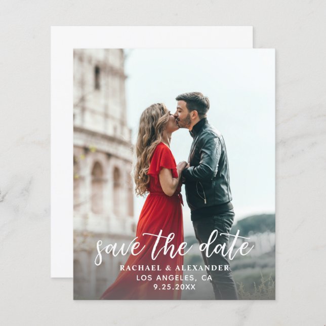 Budget Photo Calligraphy 2-A Lighter Save the Date (Front/Back)