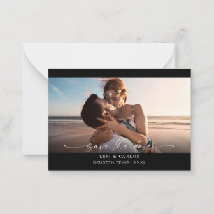 Budget Photo & Calligraphy 3 Mod Hor Save Date Card
