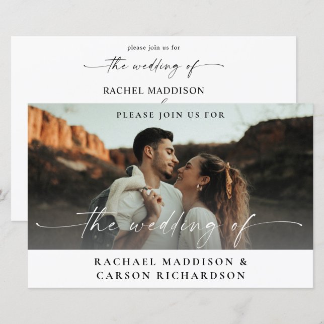 Budget Photo & Calligraphy 3B Horizontal Wedding M (Front/Back)