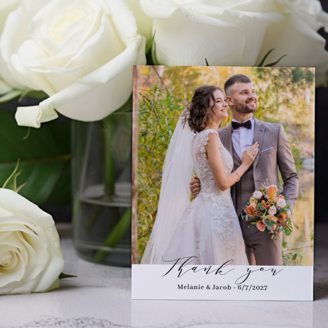 Budget Photo Calligraphy Wedding Thank you Cards (Creator Uploaded)