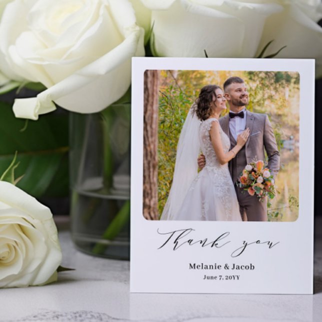 Budget Photo Calligraphy Wedding Thank you Cards (Creator Uploaded)