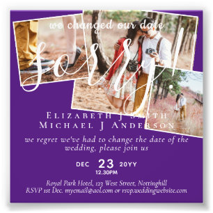 Budget PHOTO Change of Plans New Date Postponed Print