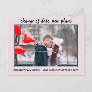 BUDGET Photo Change of Plans Save the Date Wedding Postcard