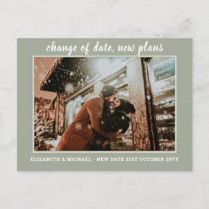 BUDGET Photo Change of Plans Save the Date Wedding Postcard