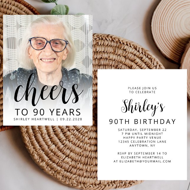 Budget Photo Cheers Black Script 90th Birthday (Creator Uploaded)
