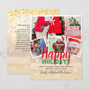 BUDGET Photo Christmas Holidays Cards - Collage