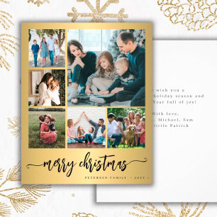 Budget photo Christmas metallic gold Holiday Card