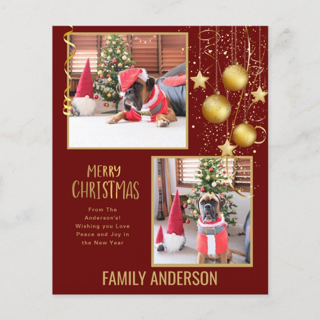BUDGET PHOTO Christmas or Holidays Card Gold Text (Front)