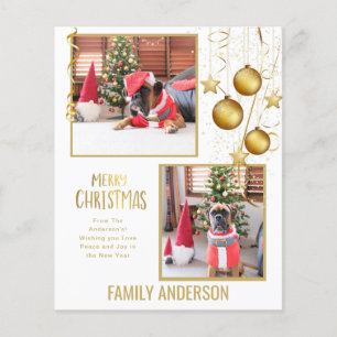 BUDGET PHOTO Christmas or Holidays Card Gold Text