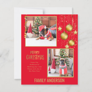 BUDGET PHOTO Christmas or Holidays Card Gold Text