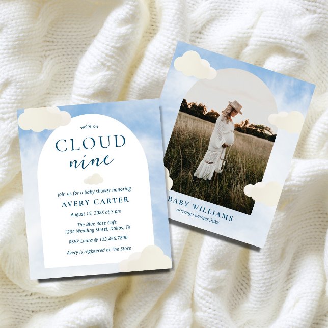 Budget Photo Cloud 9 Dreamy Clouds Baby Shower Flyer (Creator Uploaded)