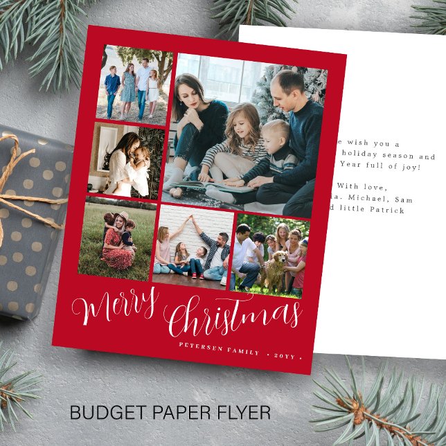 Budget photo collage Christmas Holiday Card (Creator Uploaded)
