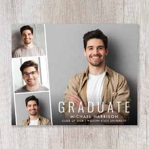 Budget Photo Collage Graduation Announcement