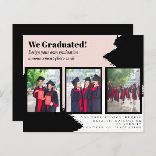 BUDGET Photo Collage GRADUATION Announcement Cards