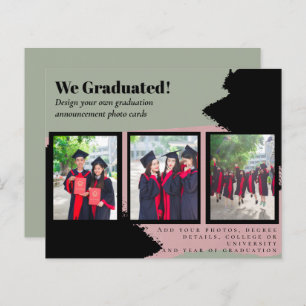 BUDGET Photo Collage GRADUATION Announcement Cards