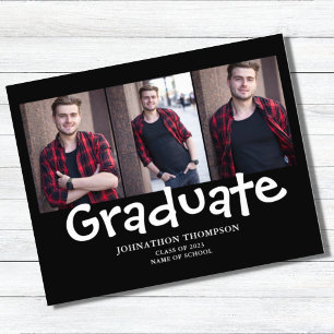 Budget Photo Collage Graduation Announcement Flyer