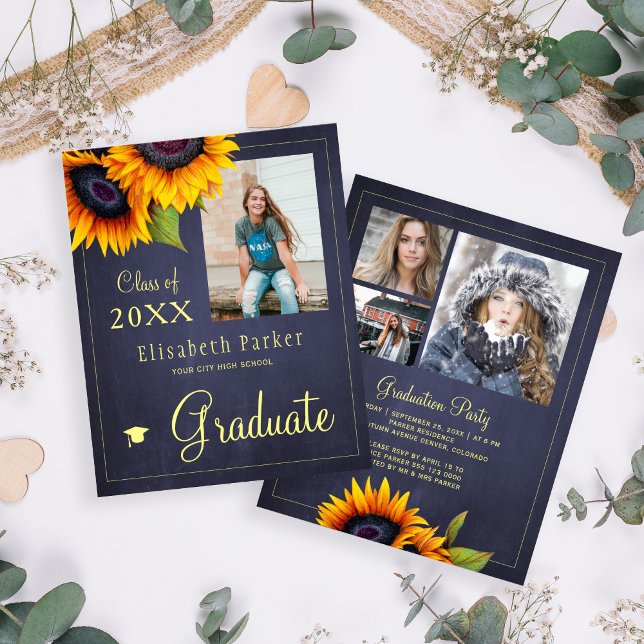 Budget PHOTO collage graduation party Invitation (Creator Uploaded)