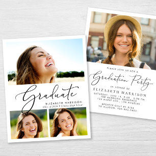 Budget Photo Collage Graduation Party Invitation