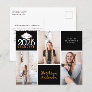 BUDGET Photo Collage Graduation Postcard