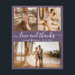Budget Photo Collage Mauve Wedding Thank You Flyer<br><div class="desc">Budget, Modern, Elegant, Hand Lettered Wedding (3) Three Photo Collage Thank You personalised affordable low budget flyer. Stylish wedding thank you template featuring three photo on the front and one photo on the back. ***PLEASE NOTE! *** SCROLL DOWN FOR MORE INFO! *** With the text "Love and thanks" in a...</div>